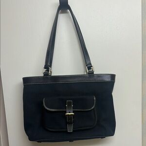Classy Deep Navy Black Dooney & Bourke Tote Bag